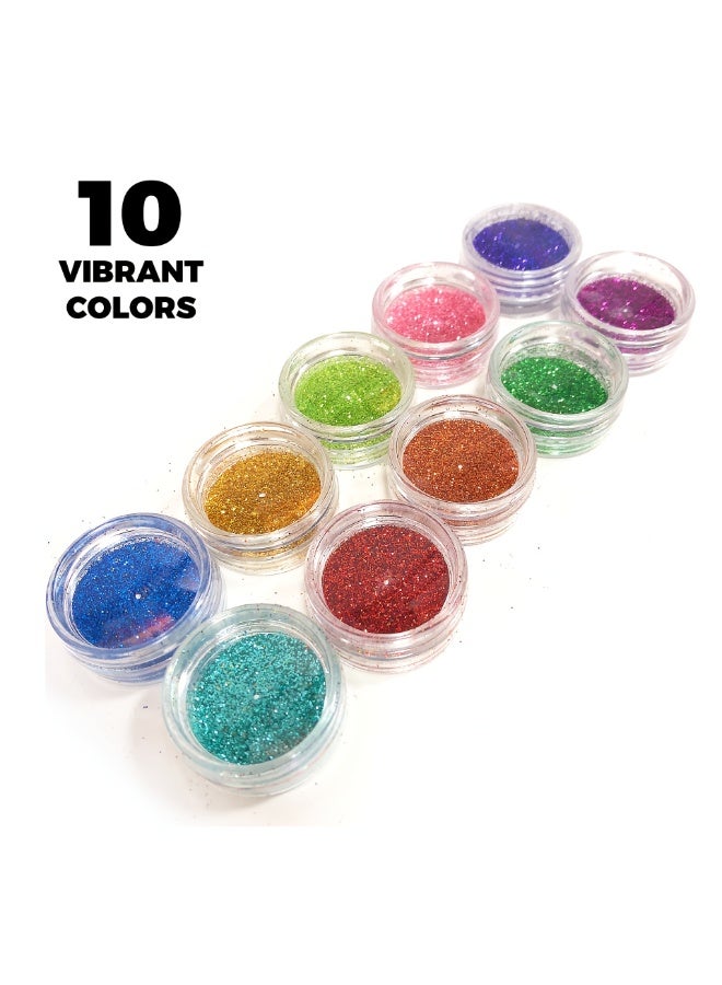 Capstro Kids Glitter Temporary Tattoo Kit – DIY Body Art Craft Set with Glitter & Stencils | Creative Party, Dress-Up & Arts and Crafts Fun for Children – Rainbow Glitter Tattoo Set - Image 3